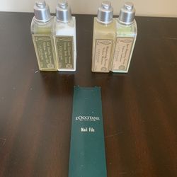Loccitane bundle set Verbena shampoo/conditioner/shower gel/lotion/nail file