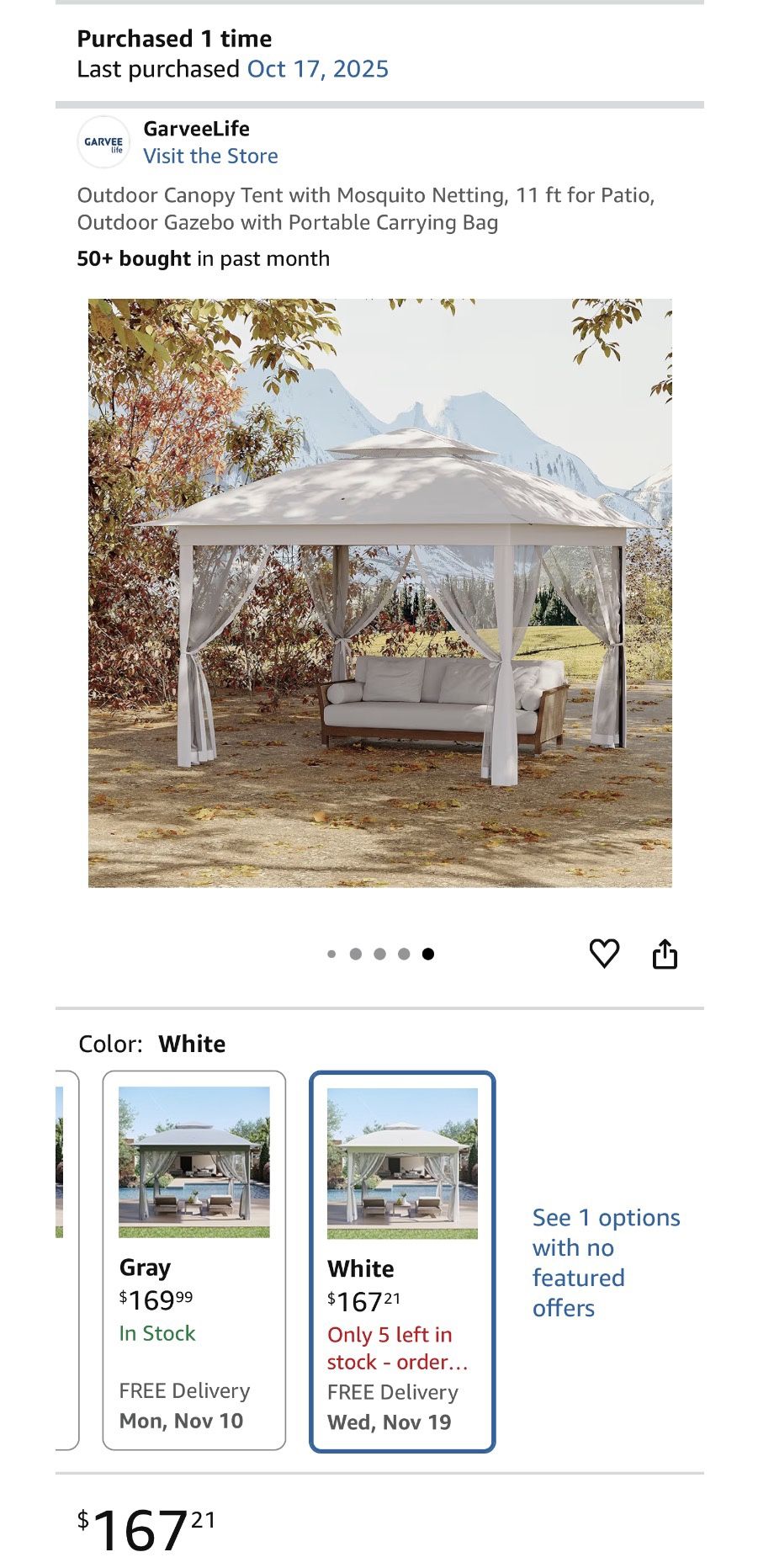 *BRAND NEW* Outdoor Canopy Tent 11 ft with Mosquito Netting – Patio/Gazebo – GARVEE Life