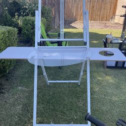 Bob Ross 2-in-1 Studio Easel - As Seen on Netflix Metal Easel Four Legged Tabletop Easel - White