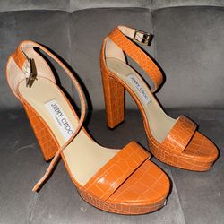 Jimmy Choo croc embossed leather