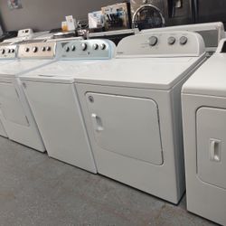 WHIRLPOOL WASHER AND DRYER SET SOIL LEVEL RINSE OPTIONS AUTO SENSING DEEP WATER WASH 