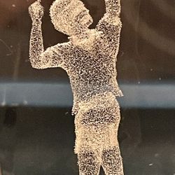 Holographic Laser Etched Glass Weight