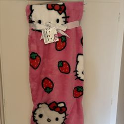 Hello Kitty Pink Strawberry Throw Blanket!!
