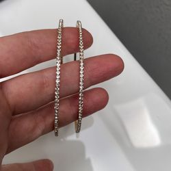 Gold Diamond Hoop Earrings 