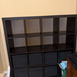 4x4 IKEA Storage Organizer With 8 Fabric Cubes