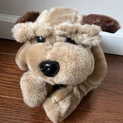 1986 Raffoler Brown, Plush Puppy With Droopy Eyes And Wrinkle Features New