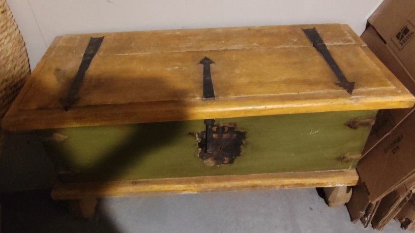 Wood Trunk/Chest -37"wide x17 (deep) x19 (high)