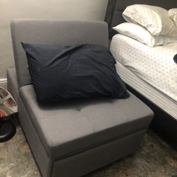 Gray - Chair/Bed With Reclining Back Rest