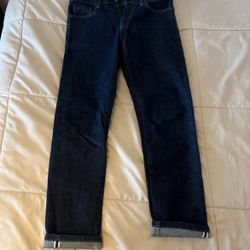 Uniqlo Men's Straight Dark Wash Selvedge Jeans - Size 30"x32"