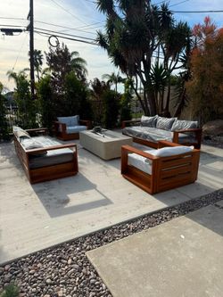 RH-Inspired Outdoor Patio Set | Solid Acacia Wood | New 2026