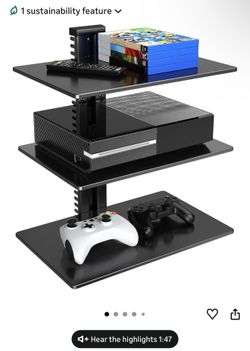 3-Tier Floating Wall Mount Media Shelf