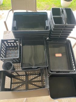 Plastic Storage Bins and Baskets Lot