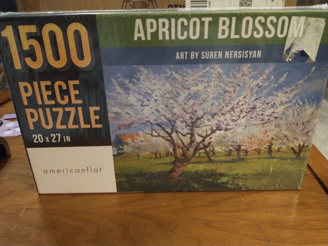 APRICOT BLOSSOM ART BY SUREN NERSISYAN AMERICANFLAT 1500 PC PUZZLE NIB