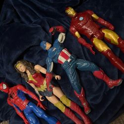 Spider-Man Wonder Woman Captain America, Iron Man Action Figures 12 Inches Tall