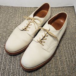 L.L. Bean Men's Creme Colored Suede Oxfords Size 9.5-