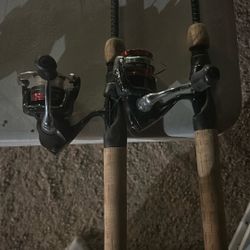 Pair Of Shimano Sienna Reels Both Paired With Ugly Stick Light Rods