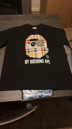 Black burbbery X bape shirt