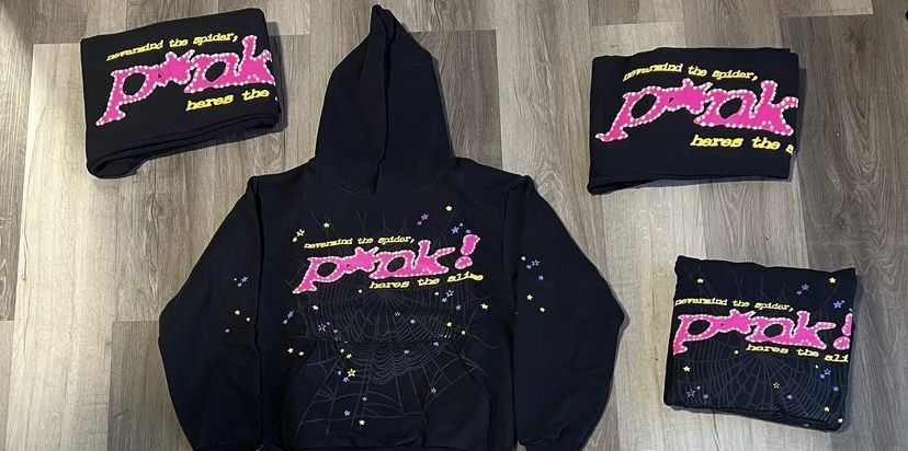 *BEST QUALITY* Sp5der P*NK Hoodie Black/Pink( Size Small)