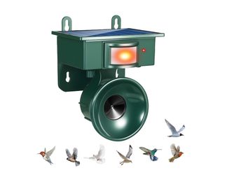 Upgraded Solar Ultrasonic Bird Repellent Devices Outdoor Bird Deterrents for Outside Patio Garden Pigeon Repellent for Balcony Keep Crows Sparrows Sta