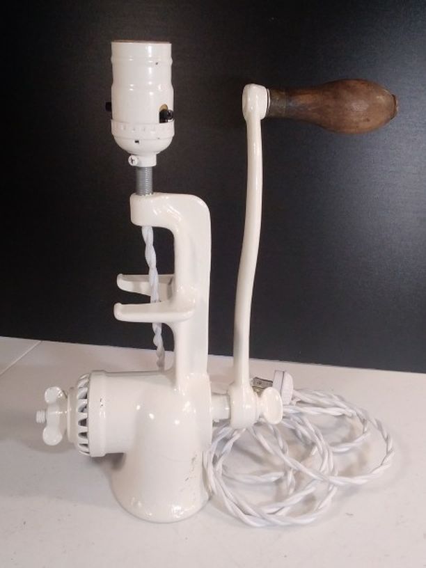Vintage Meat Grinder Lamp