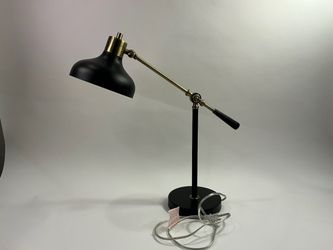 Black/Brass Adjustable Boom Arm Desk Lamp