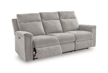 Gray Fabric Power Reclining Sofa