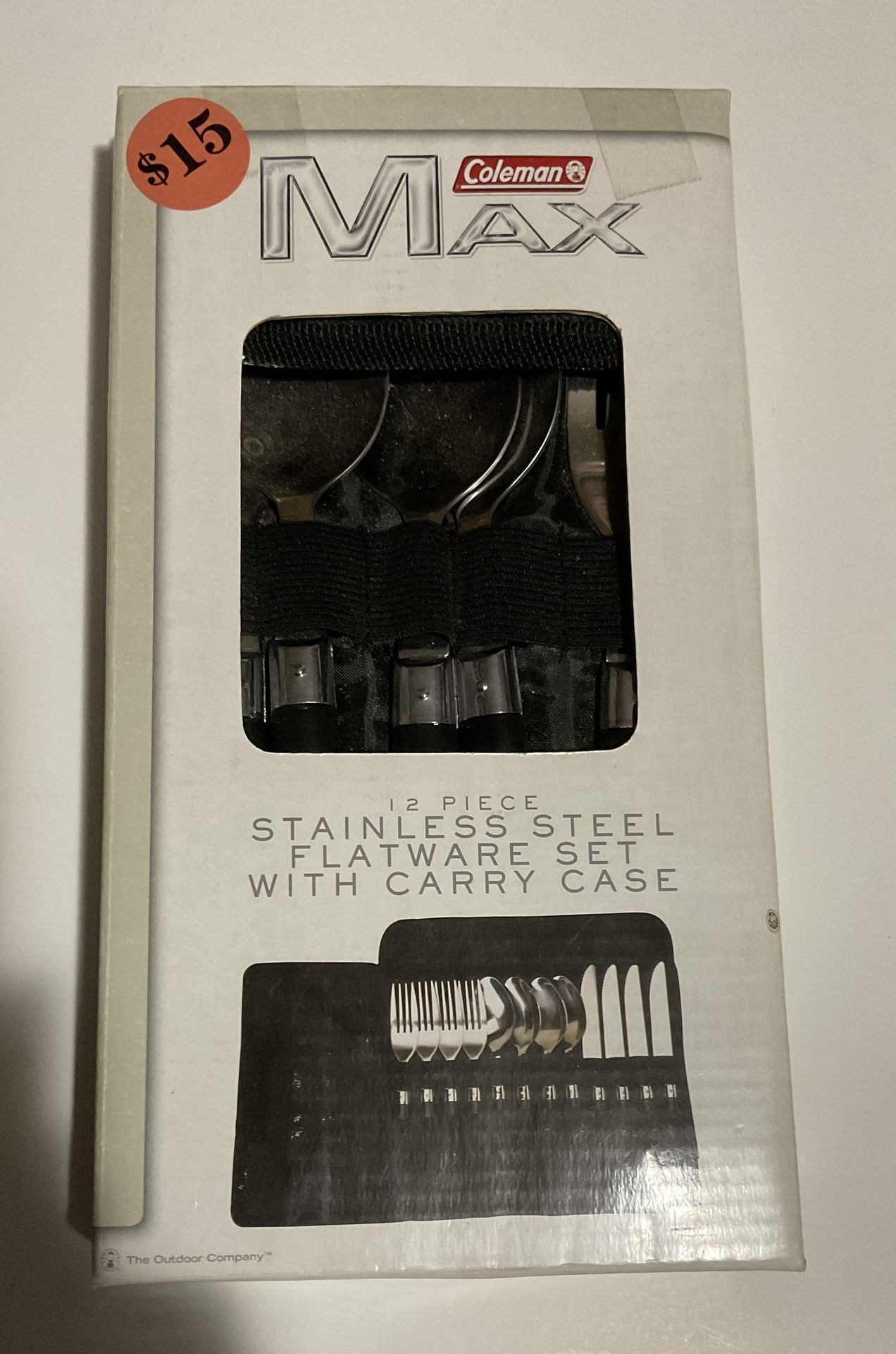 New COLEMAN MAX 12 Pc Stainless Steel Flatware In Carry Case
