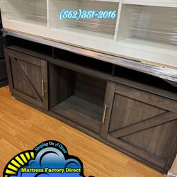 New Grey Wood Entertainment TV Stand