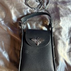 Black Moth Chain Purse