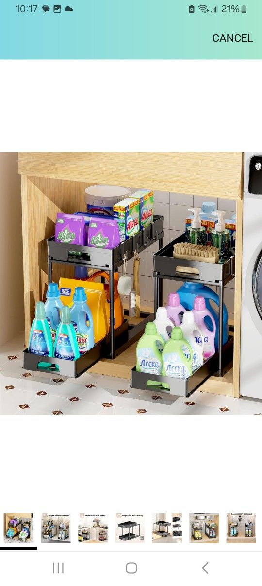 2 Pack Under Sink Storage Organizer $15