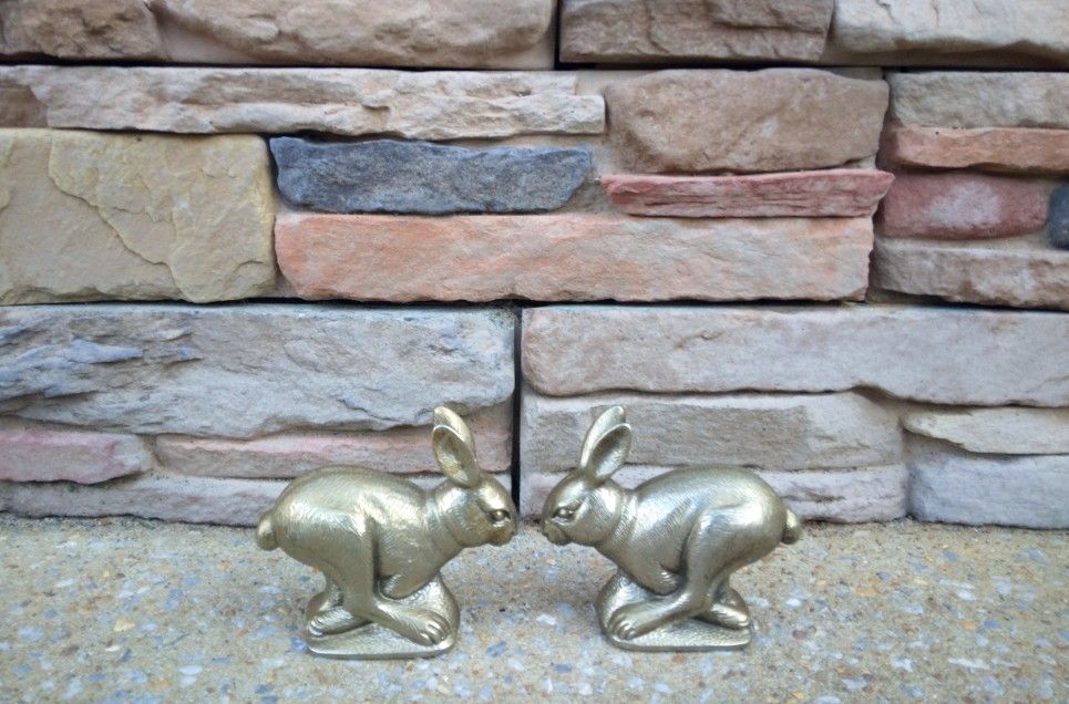 Vintage Metal Silver-Tone Running Jack Rabbit Figurines