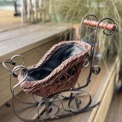 Vintage Iron Christmas Sleigh&Doll Carriage