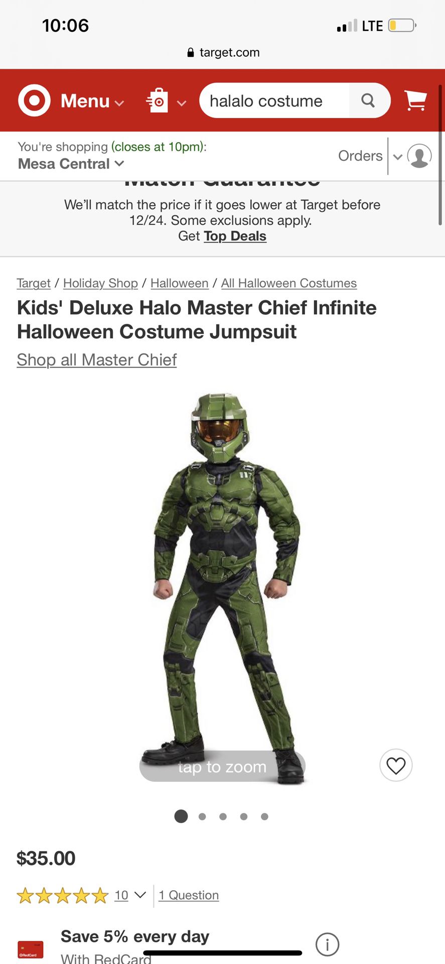 Brand New Halo Costume For Boys 