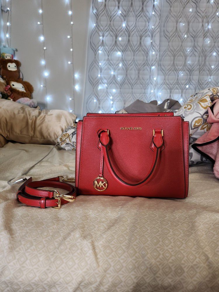 AUTHENTIC Red Michael Kors Satchel