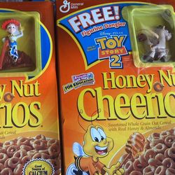 2 BOXES HONEY NUT CHEERIOS DISNEY TOY STORY 2 JESSE & Horse DANGLER