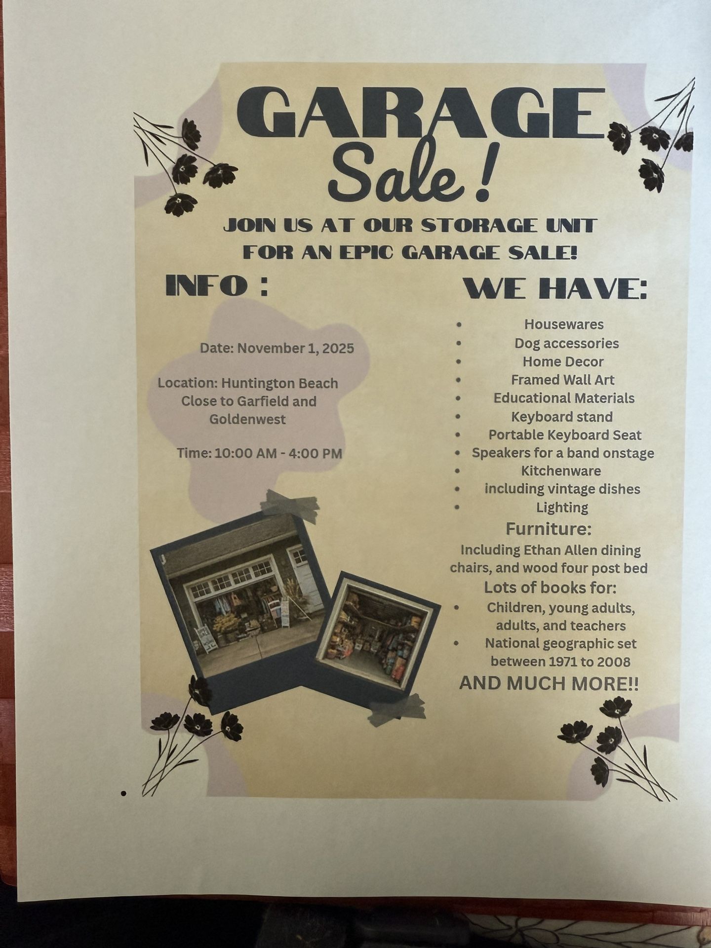 Garage Sale (at Storage Unit)