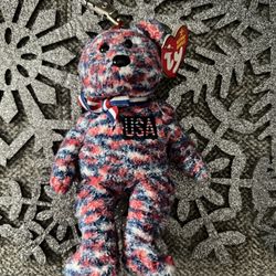 Ty Original Beanie Babies The USA Bear 2008 - (Metal Key Clip) (5.5 inch) 