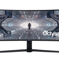 SAMSUNG 49” Odyssey G9 Gaming Monitor, 1000R Curved Screen, QLED, Dual QHD Display, 240Hz, NVIDIA G-SYNC and FreeSync Premium Pro, LC49G95TSSNXZA