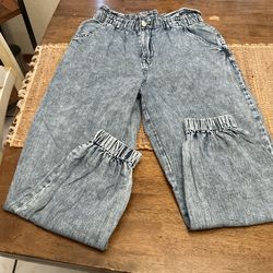 Womens RSQ (Tillys Brand)acid Washed Denim Joggers 