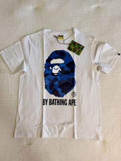 BAPE A Bathing Ape White Blue Camo Ape Head T-Shirt Medium M New With Tags