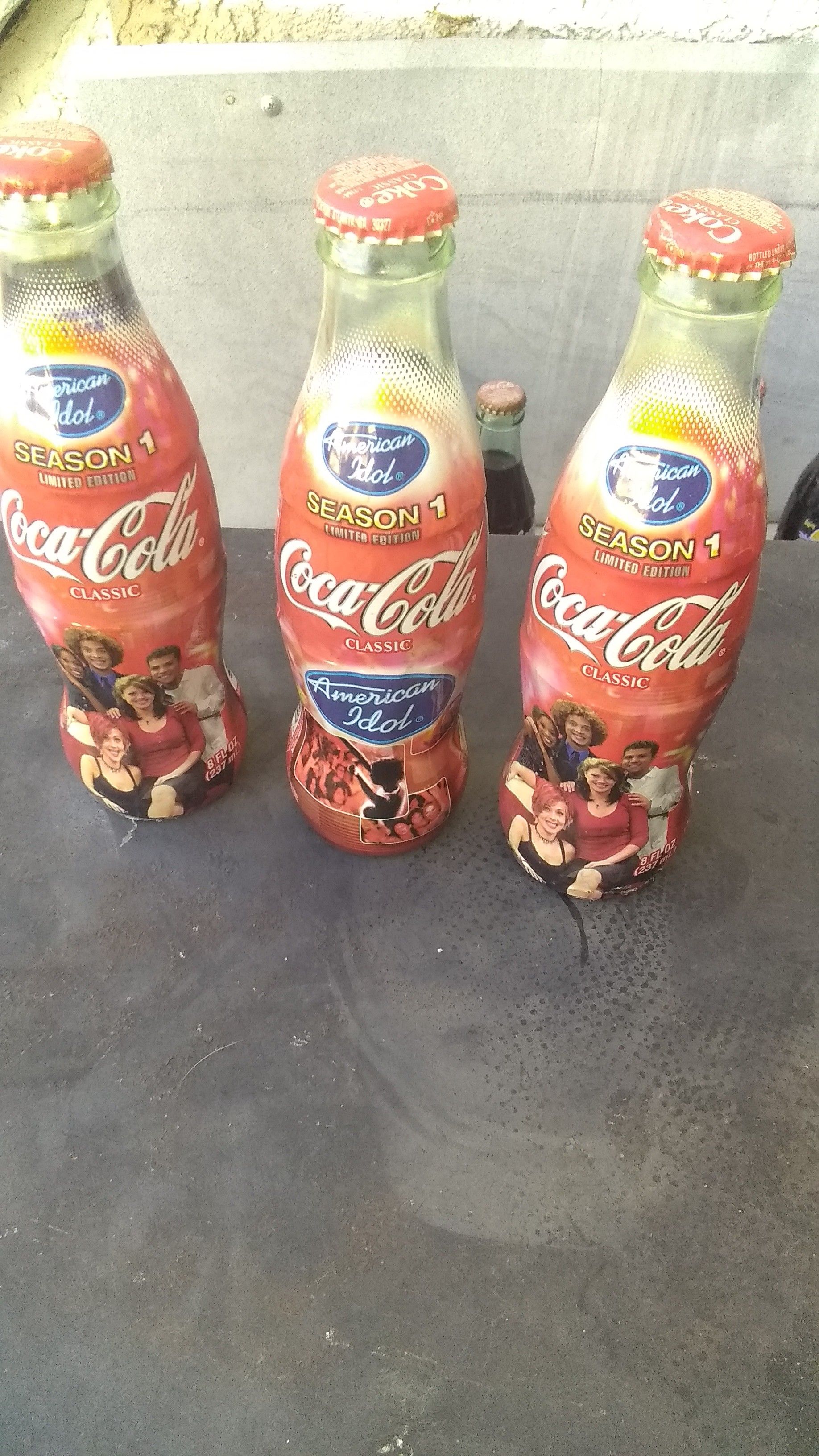 Collectible Coca-Cola bottles American idol seasons 1 & 2
