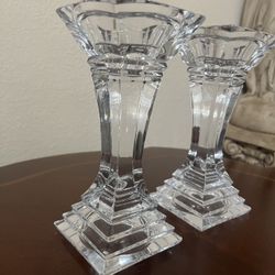 Heavy Clear Crystals Candle Holder 
