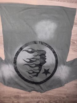 Gray Graphic Flag with Flame Circle Design Hellstar UA