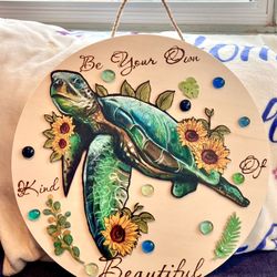 Beautiful Sea Turtle Wood Art