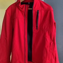 Calvin Calvin Klein Men’s Red Full-Zip Stretch Soft Shell Coat Jacket Size Small NEW WITH TAGS 