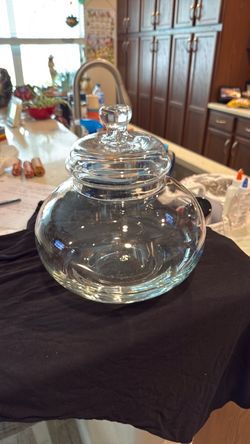 Hand blown apothecary jar 9x9