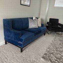Blue Velvet Sofa 
