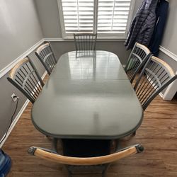 Dining Room Table and 6 Chairs Solid Wood