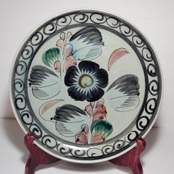 Tonala Folk Art Pottery Plate 10.75"