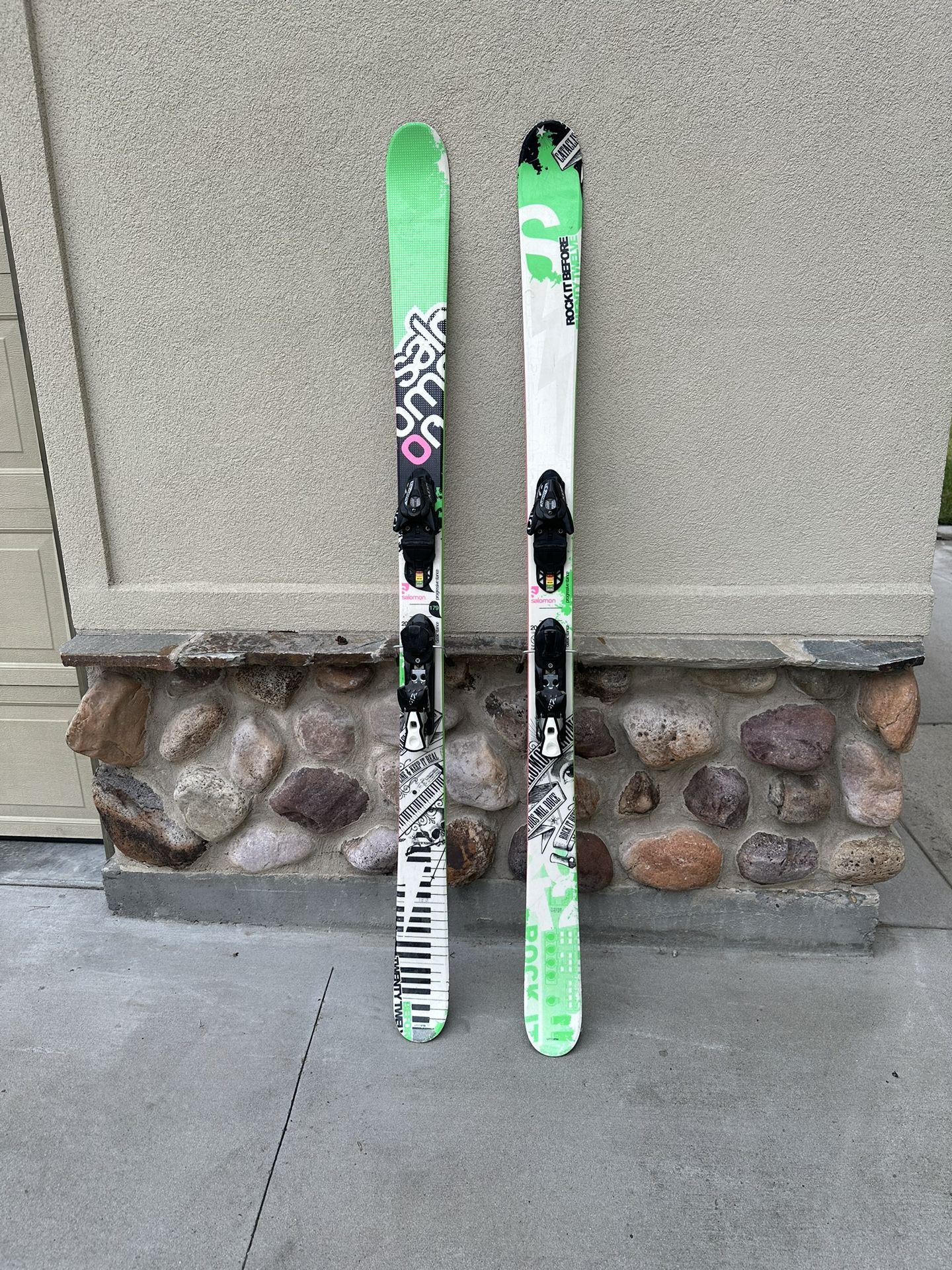 Salomon Twin Tip Skis 179 With Bindings 